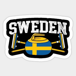 Sweden Curling Broom Winter ice Sports Swedish Flag Curling Sticker